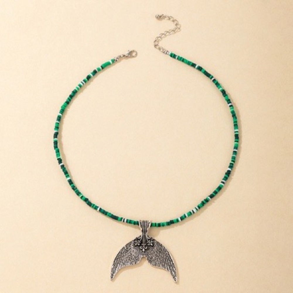 Ethnic Whale Fish Tail Beaded Necklace